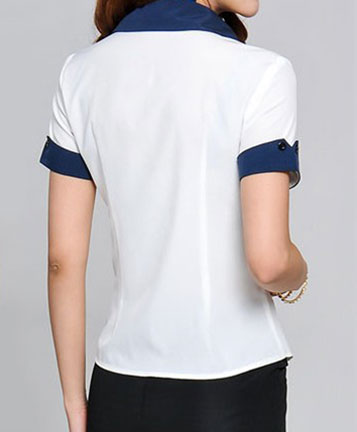 女式白色短袖襯衣