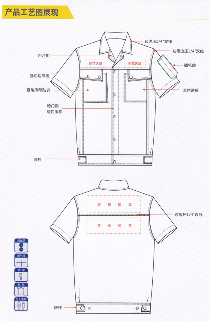 夏季廠服工服19006