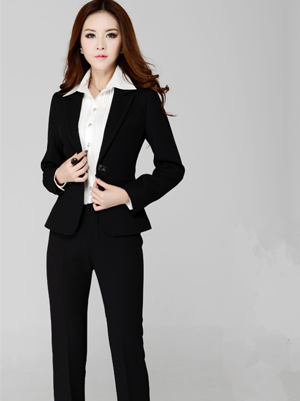新款套裝職業套裝職業裝女裝套褲工作制服女工裝